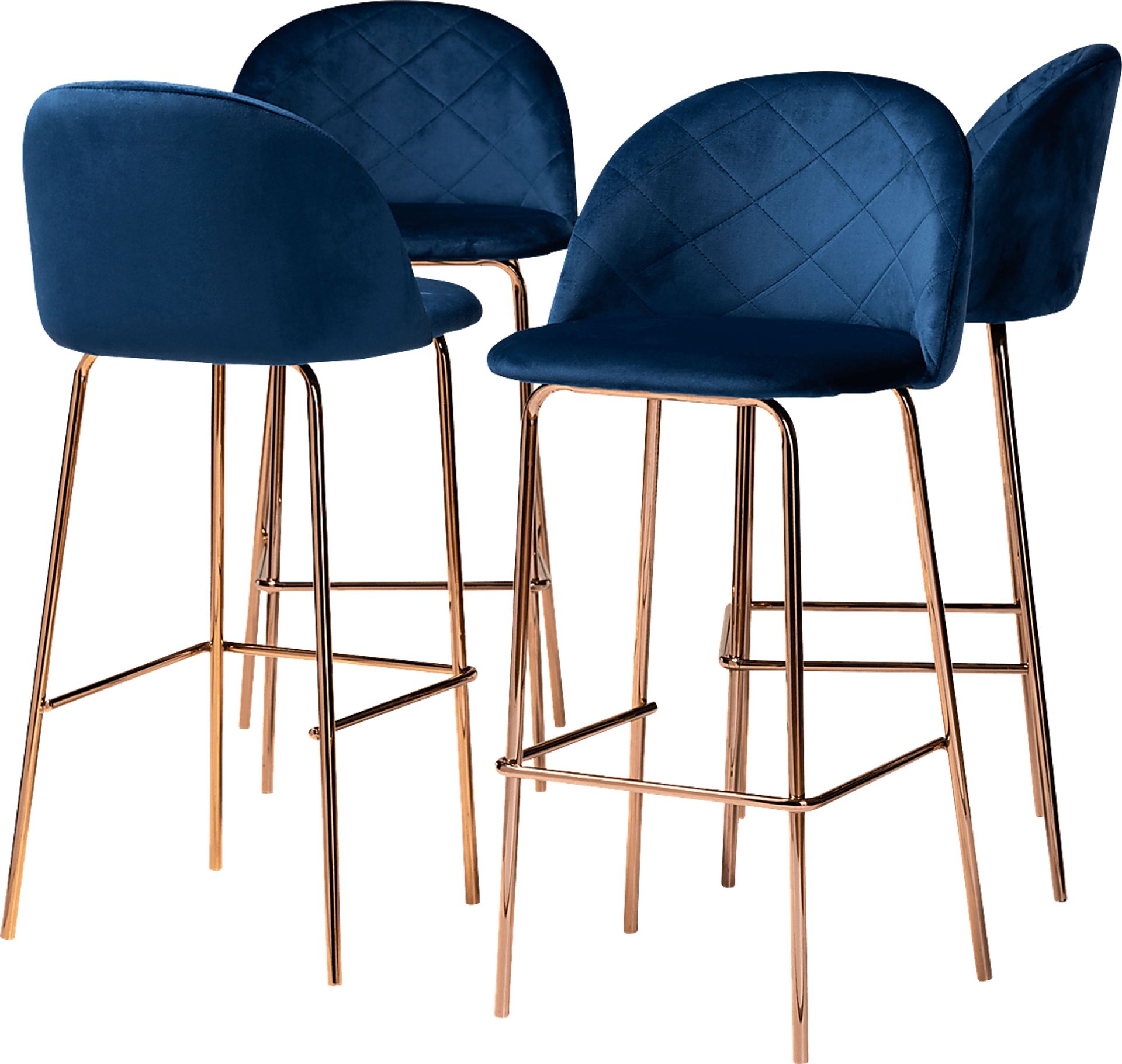 McVey Blue Bar Stool, Set of 4 - Image 1