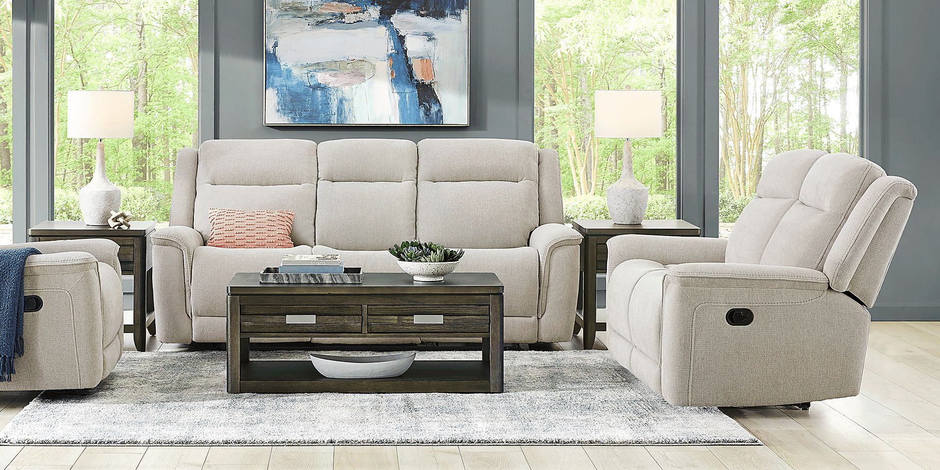 Meadow Park Cement Reclining Loveseat - Image 2