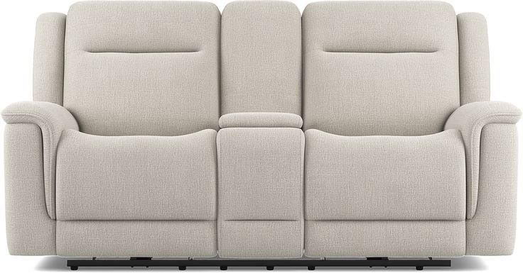 Meadow Park Cement Dual Power Reclining Console Loveseat