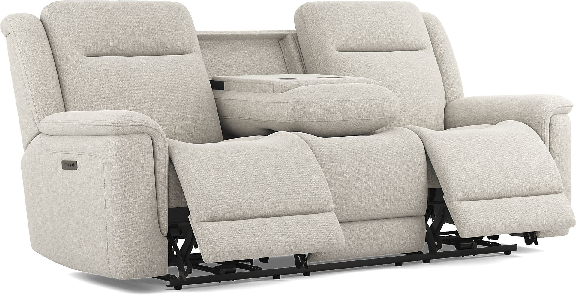 Meadow Park Cement 5 Pc Living Room with Dual Power Reclining Sofa - Image 3