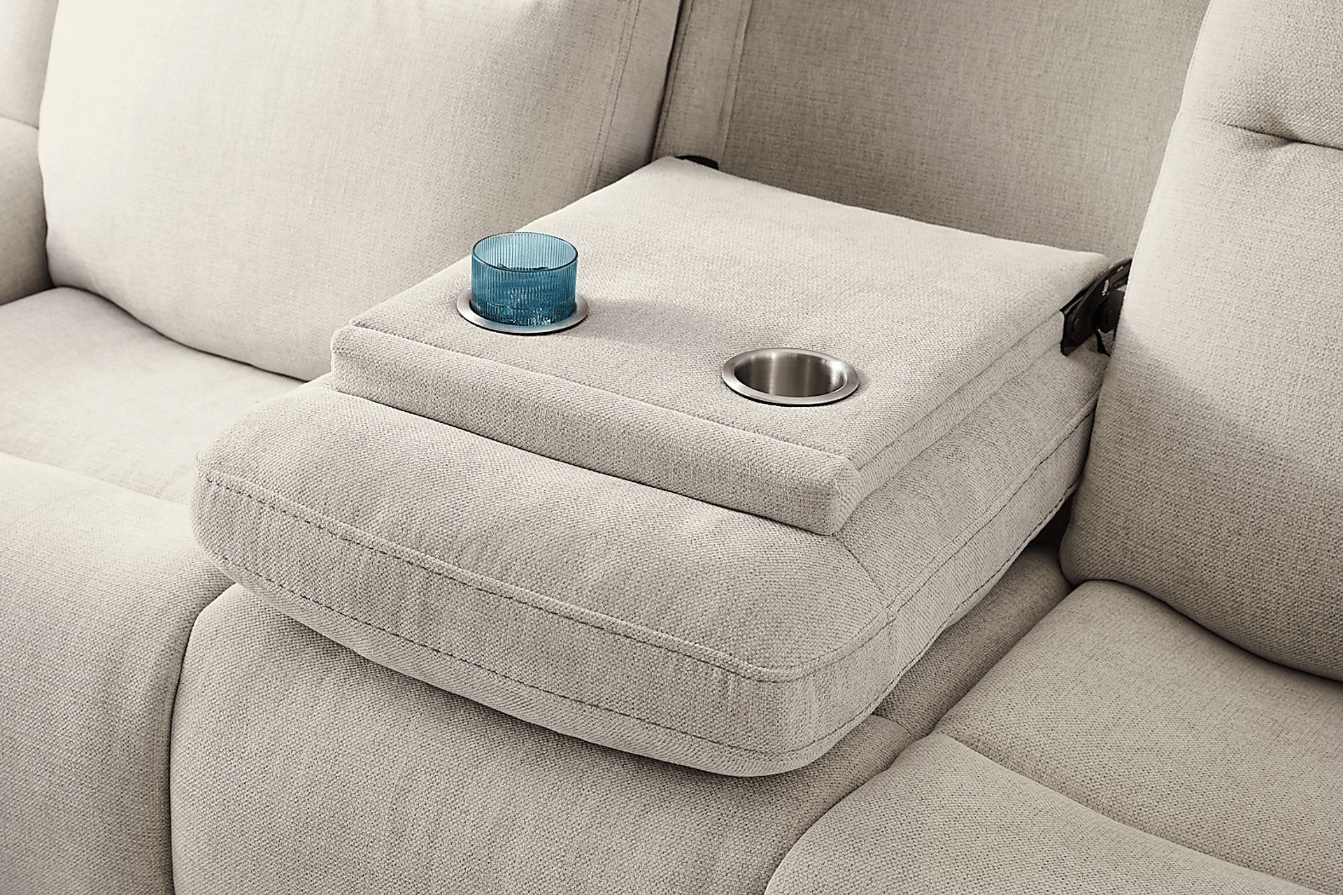 Meadow Park Cement 7 Pc Dual Power Reclining Living Room - Image 7