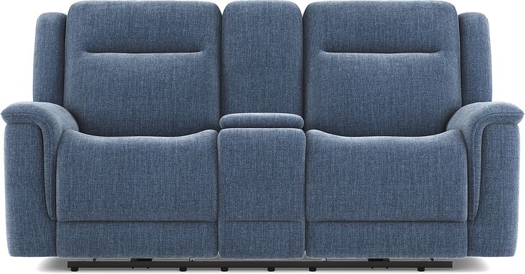 Meadow Park Cobalt Dual Power Reclining Console Loveseat