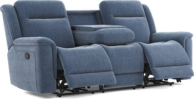 Meadow Park Cobalt Reclining Sofa - Thumbnail - Image 3