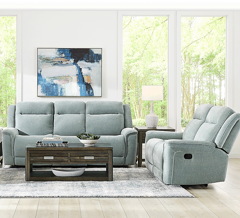 Meadow Park Seafoam 2 Pc Reclining Living Room