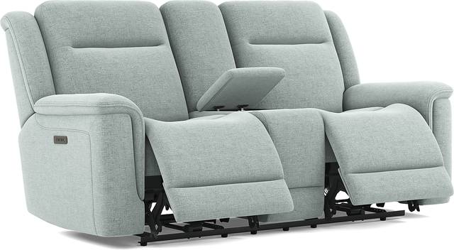 Meadow Park Seafoam Dual Power Reclining Console Loveseat - Thumbnail - Image 3