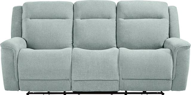 Meadow Park Seafoam Dual Power Reclining Sofa - Thumbnail - Image 3