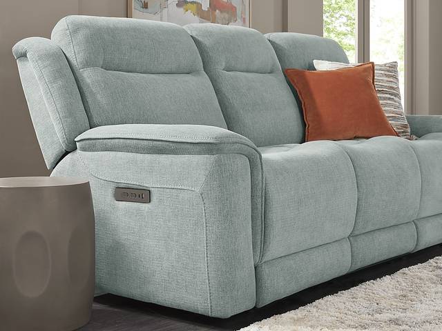 Meadow Park Seafoam 7 Pc Living Room with Dual Power Reclining Sofa - Thumbnail - Image 8
