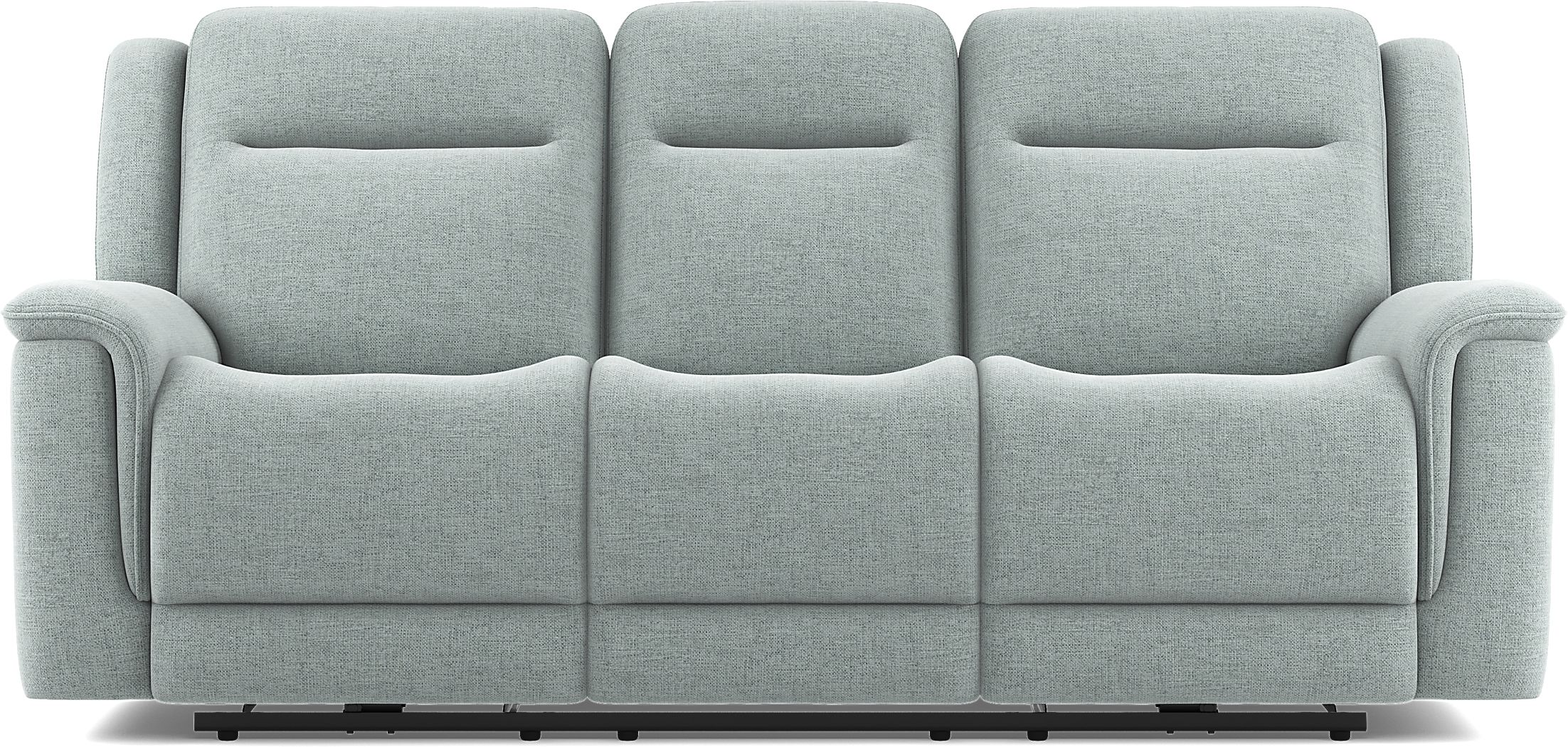 Meadow Park Seafoam Green Chenille Fabric Dual Power Reclining Sofa