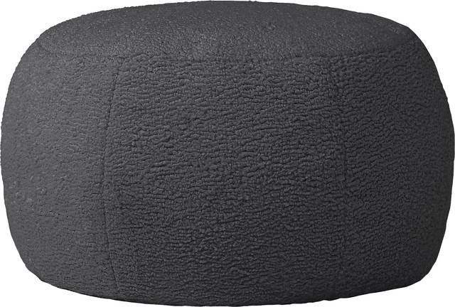 Meashi Black Shearling Pouf - Thumbnail - Image 1