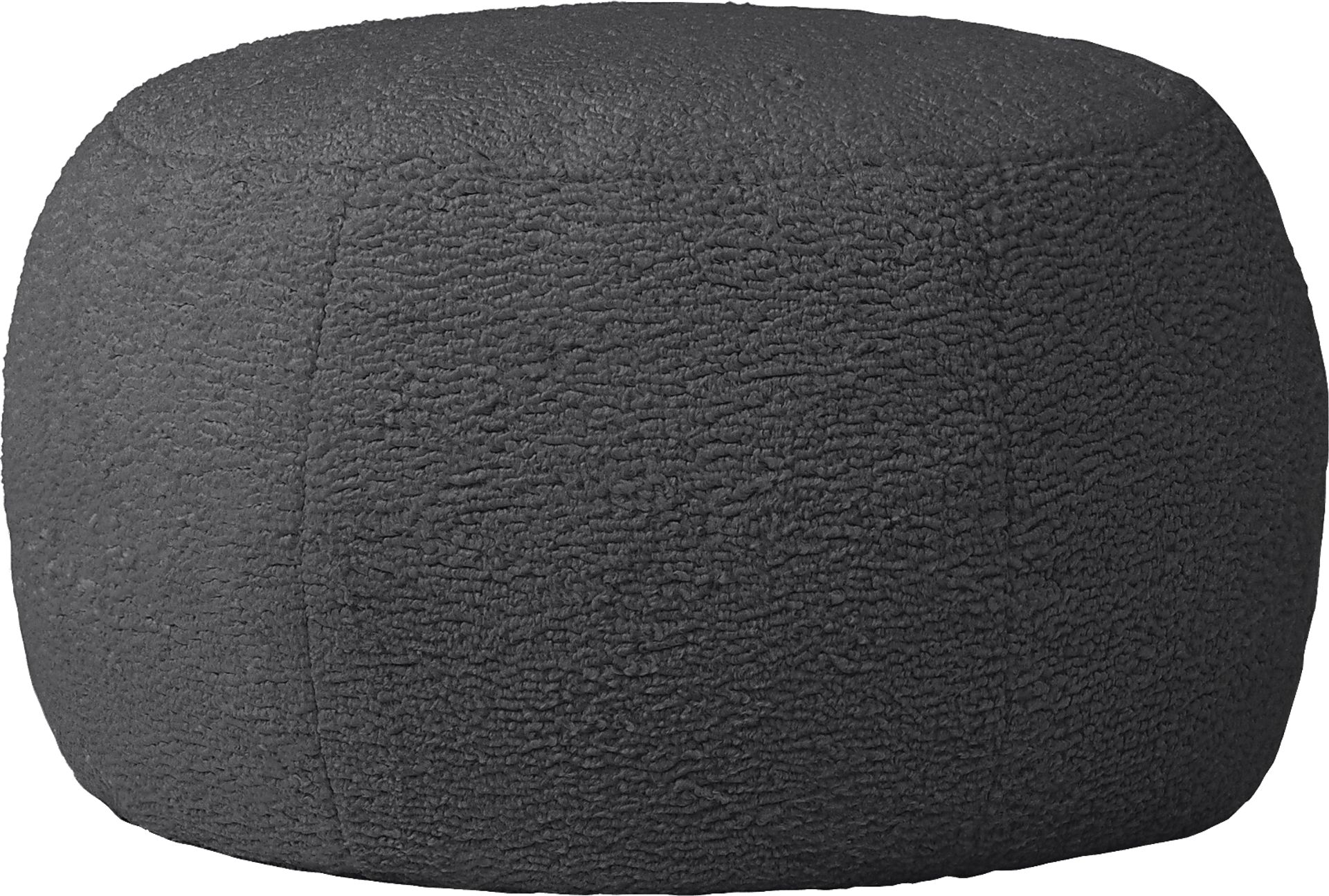 Meashi Black Shearling Pouf - Image 1