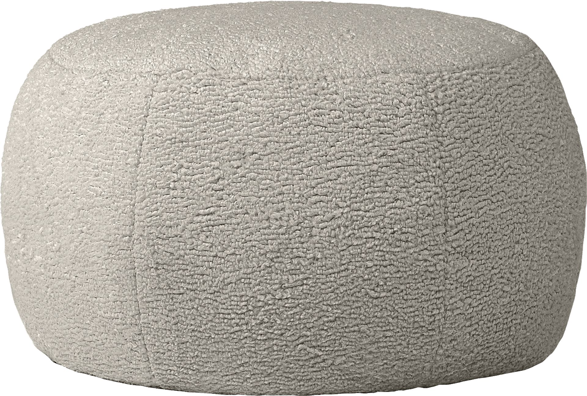 Meashi Gray Shearling Pouf - Image 1