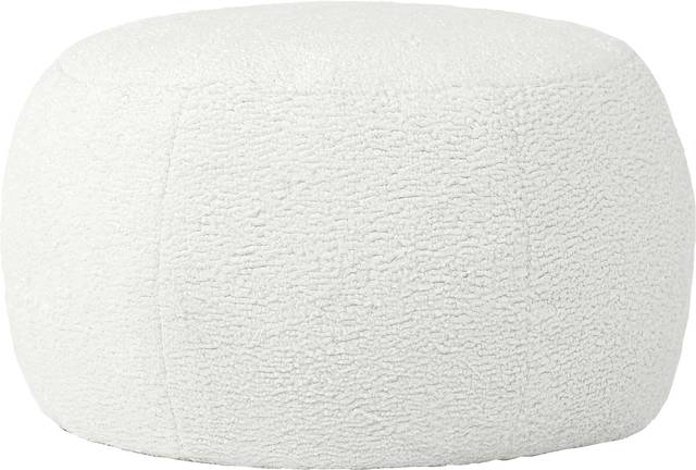 Meashi White Shearling Pouf - Thumbnail - Image 1