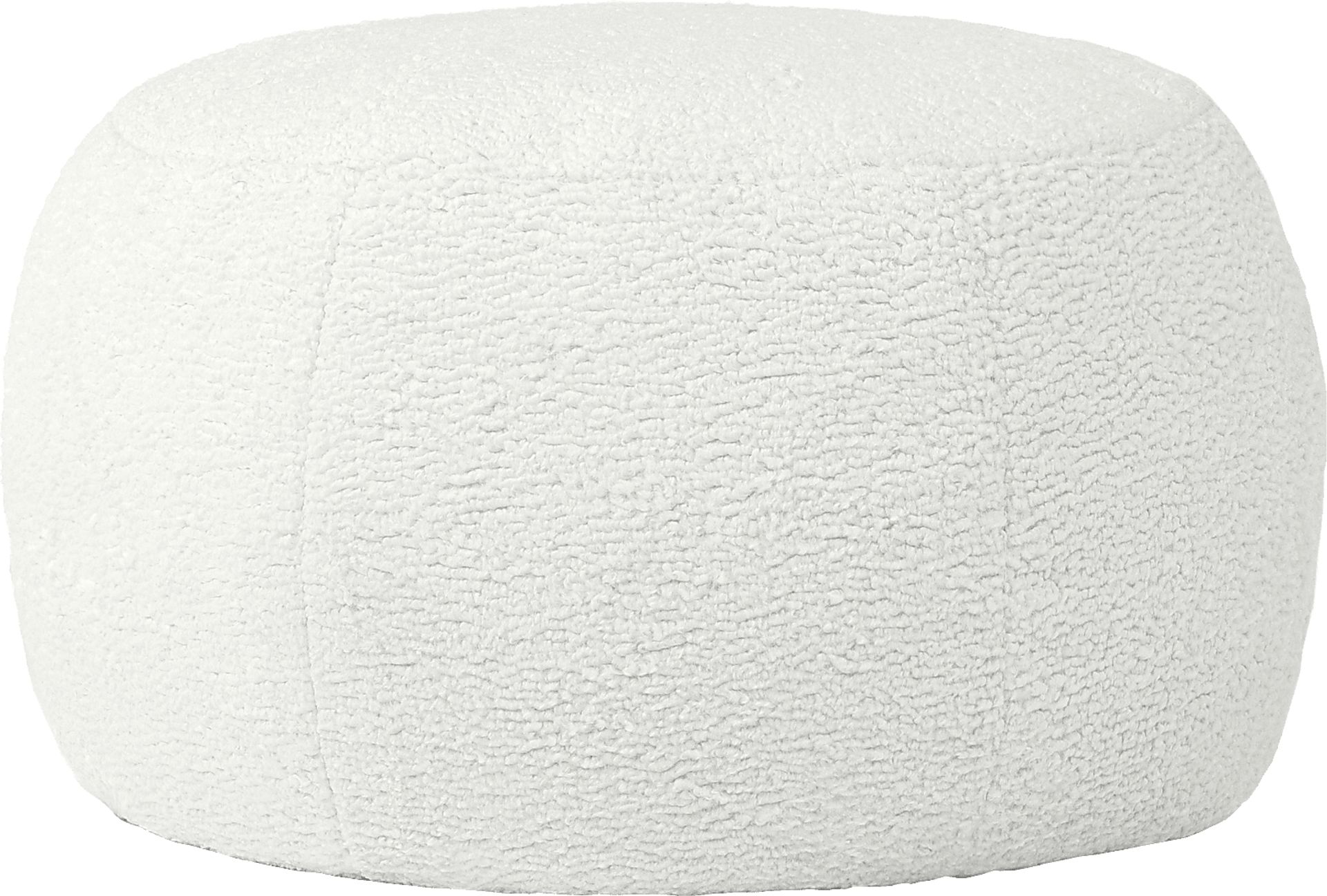 Meashi White Shearling Pouf - Image 1