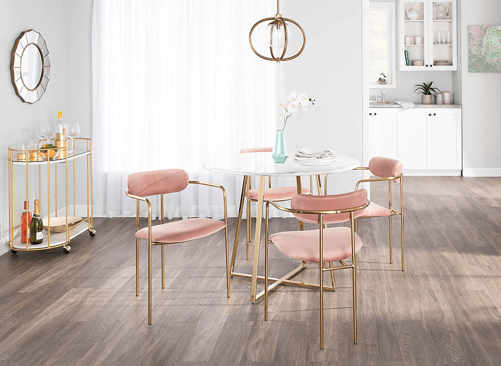 Meckling Pink Arm Chair, Set of 2 - Image 9