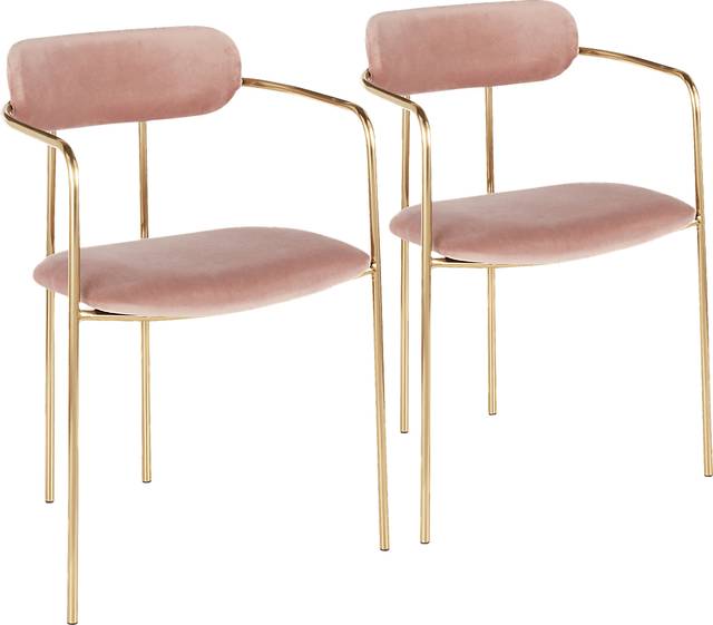 Meckling Pink Arm Chair, Set of 2 - Thumbnail - Image 1