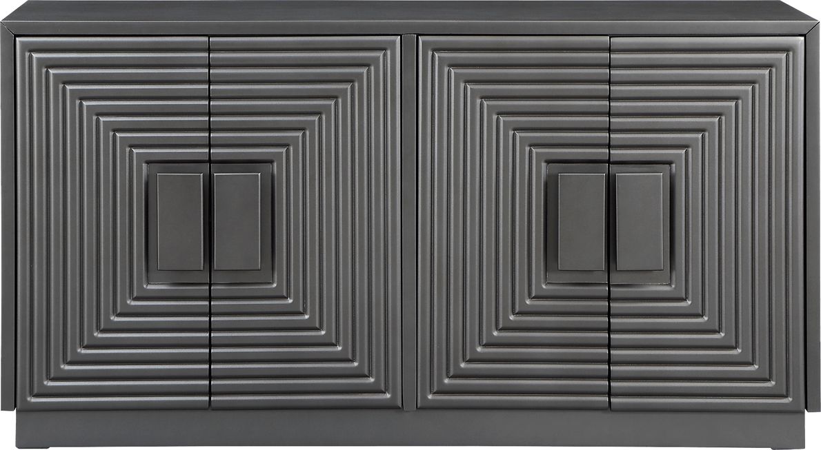 Medellian Gray 4 Door Accent Cabinet