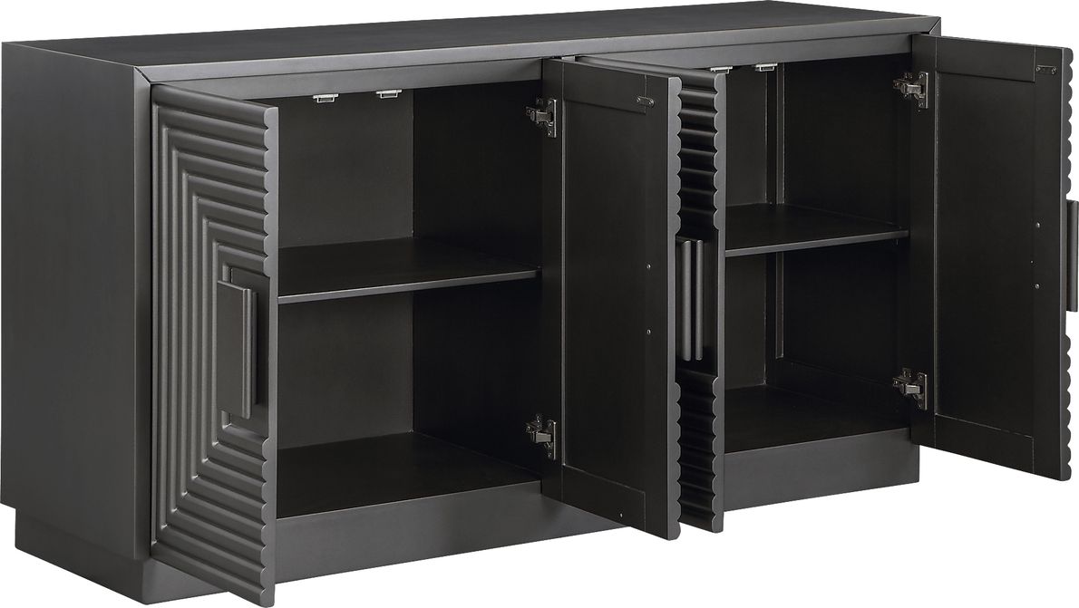 Medellian Gray 4 Door Accent Cabinet