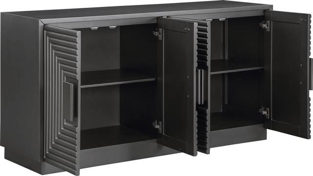 Medellian Gray 4 Door Accent Cabinet - Thumbnail - Image 4