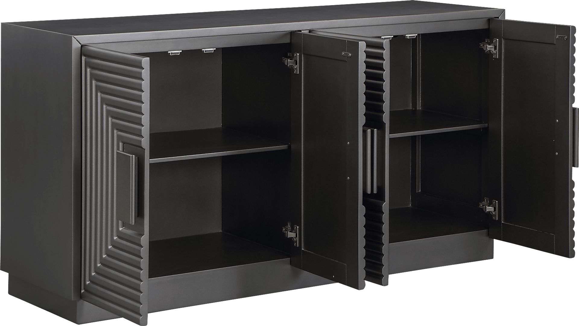 Medellian Gray 4 Door Accent Cabinet - Image 4