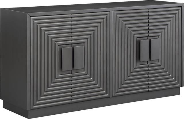 Medellian Gray 4 Door Accent Cabinet - Thumbnail - Image 1