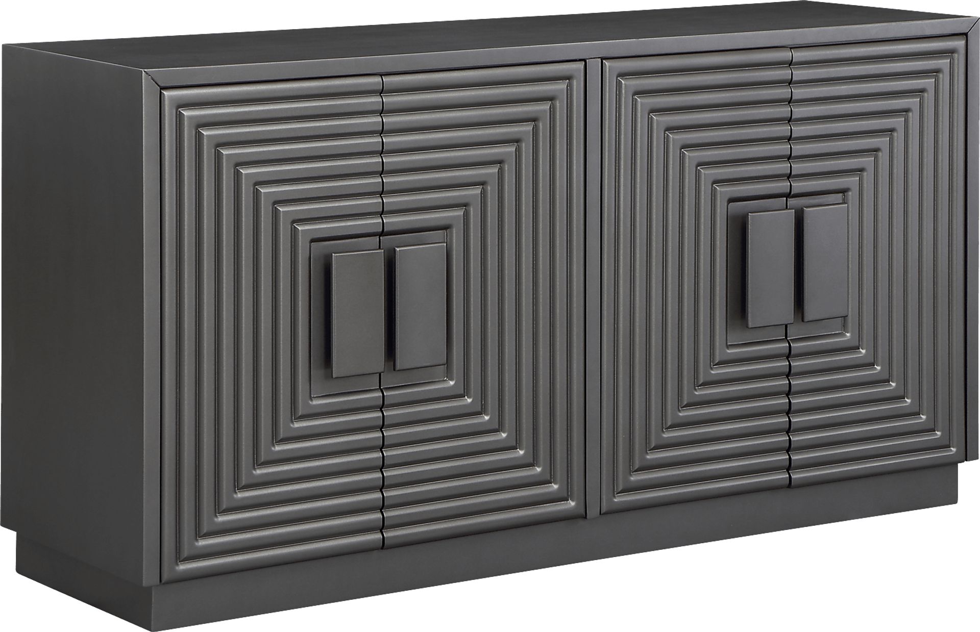 Medellian Gray 4 Door Accent Cabinet - Image 1