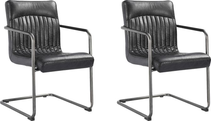 Medill Black Arm Chair, Set of 2