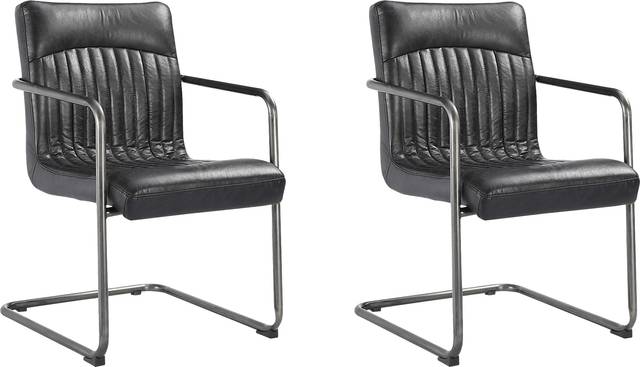 Medill Black Arm Chair, Set of 2 - Thumbnail - Image 1