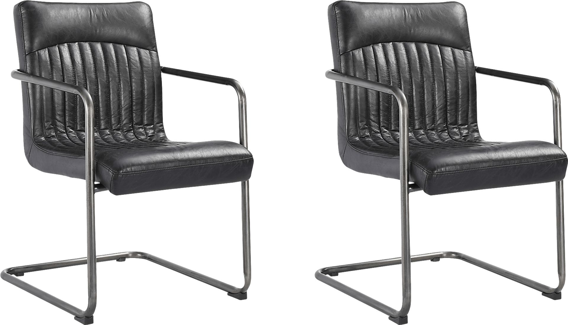 Medill Black Arm Chair, Set of 2 - Image 1