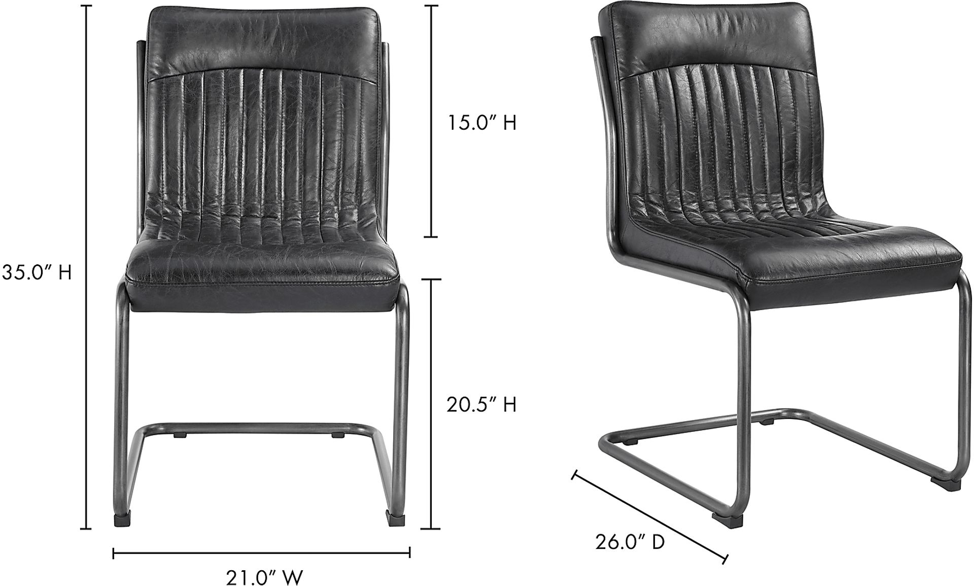 Medill Black Side Chair, Set of 2 - Image 7