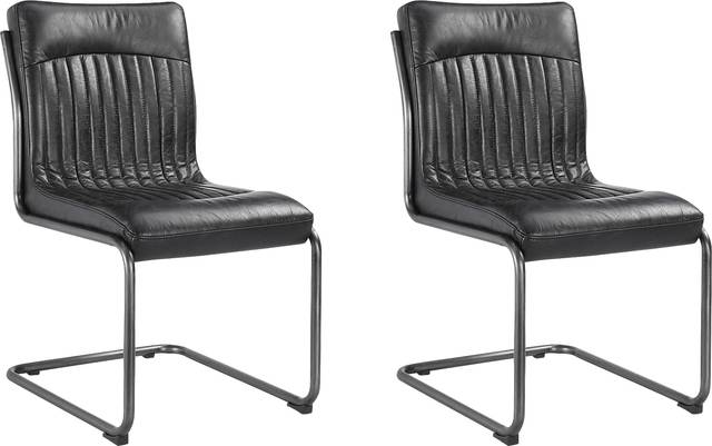 Medill Black Side Chair, Set of 2 - Thumbnail - Image 1