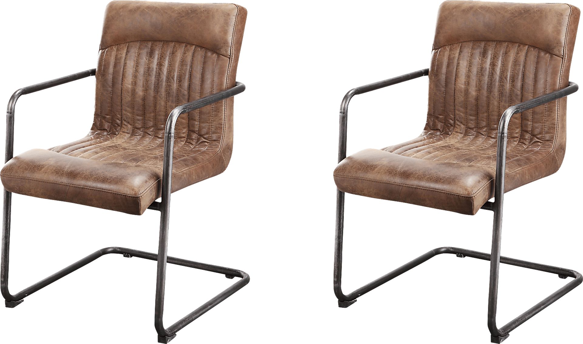 Medill Brown Arm Chair, Set of 2 - Image 1