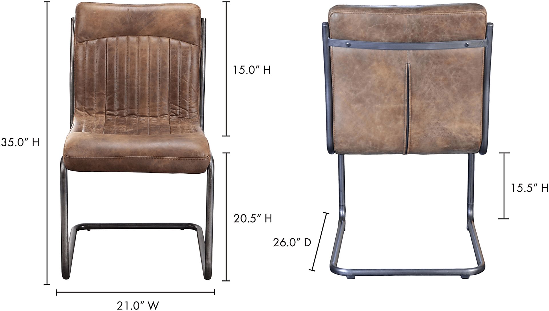 Medill Brown Side Chair, Set of 2 - Image 6