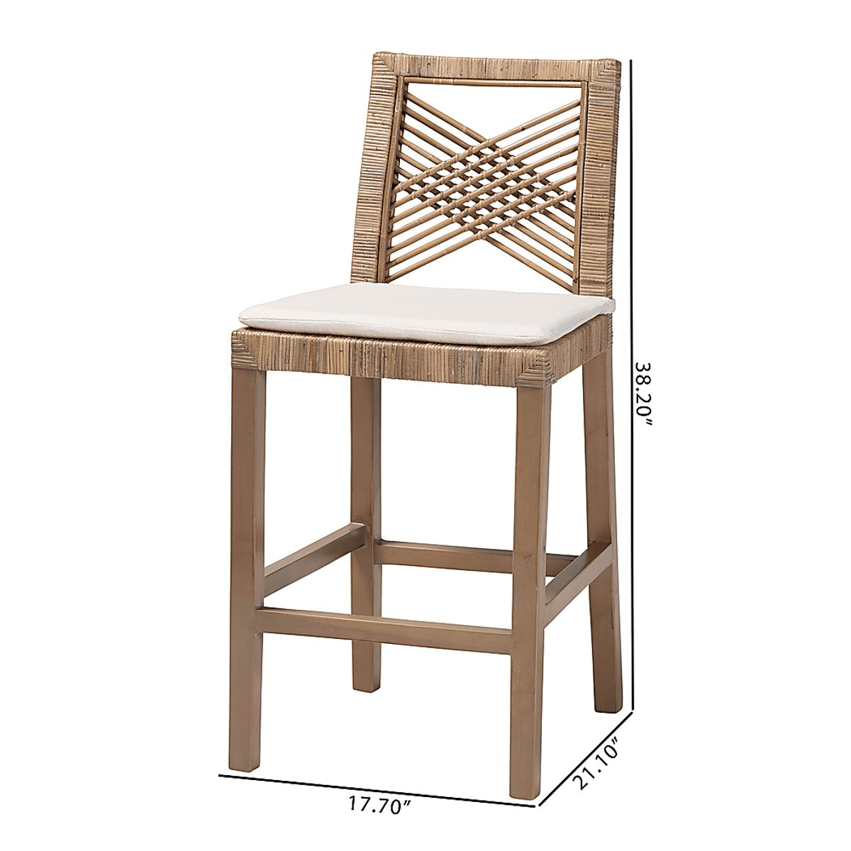 Medye Taupe Beige Polyester Fabric Counter Stool | Rooms to Go