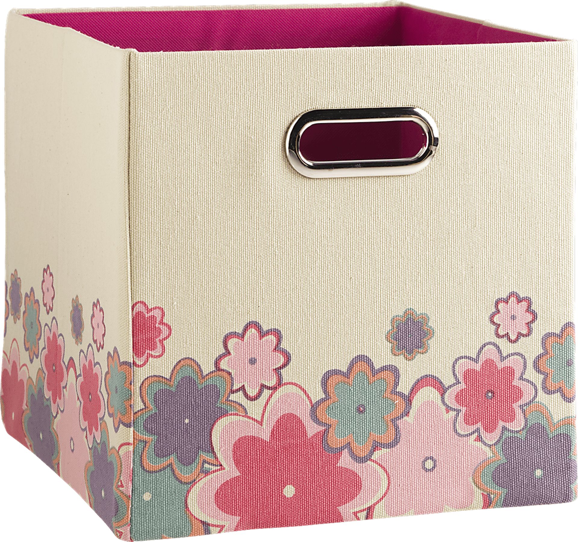 Kids Meg Flower White Square Storage Bin - Image 1