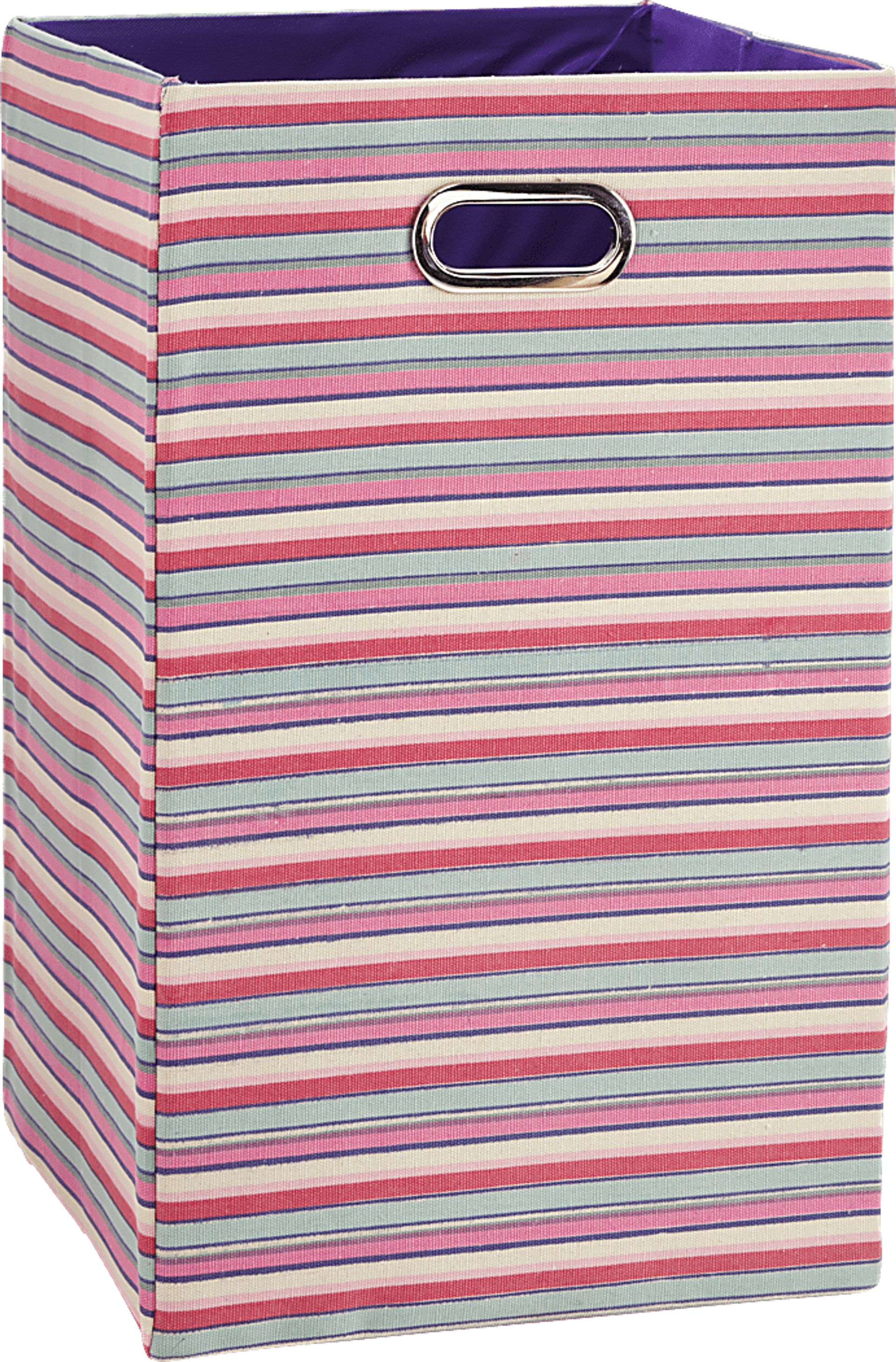 Kids Meg Pink and Gray Striped Laundry Bin - Image 1