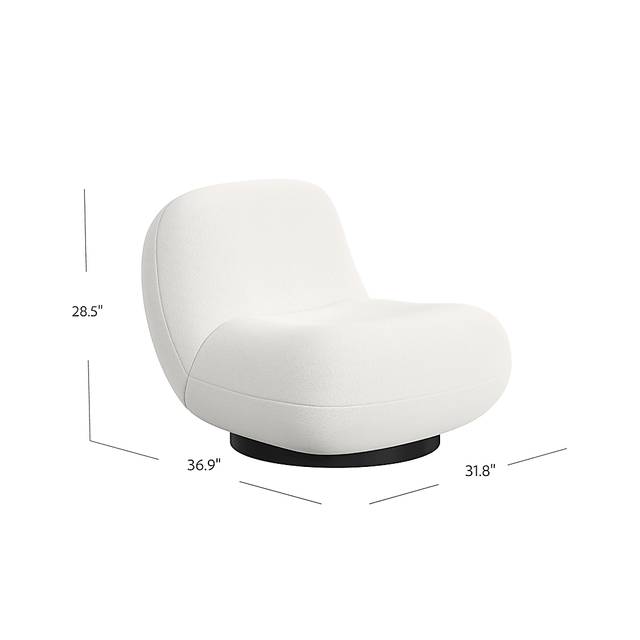 Mehlville White Swivel Accent Chair - Thumbnail - Image 10