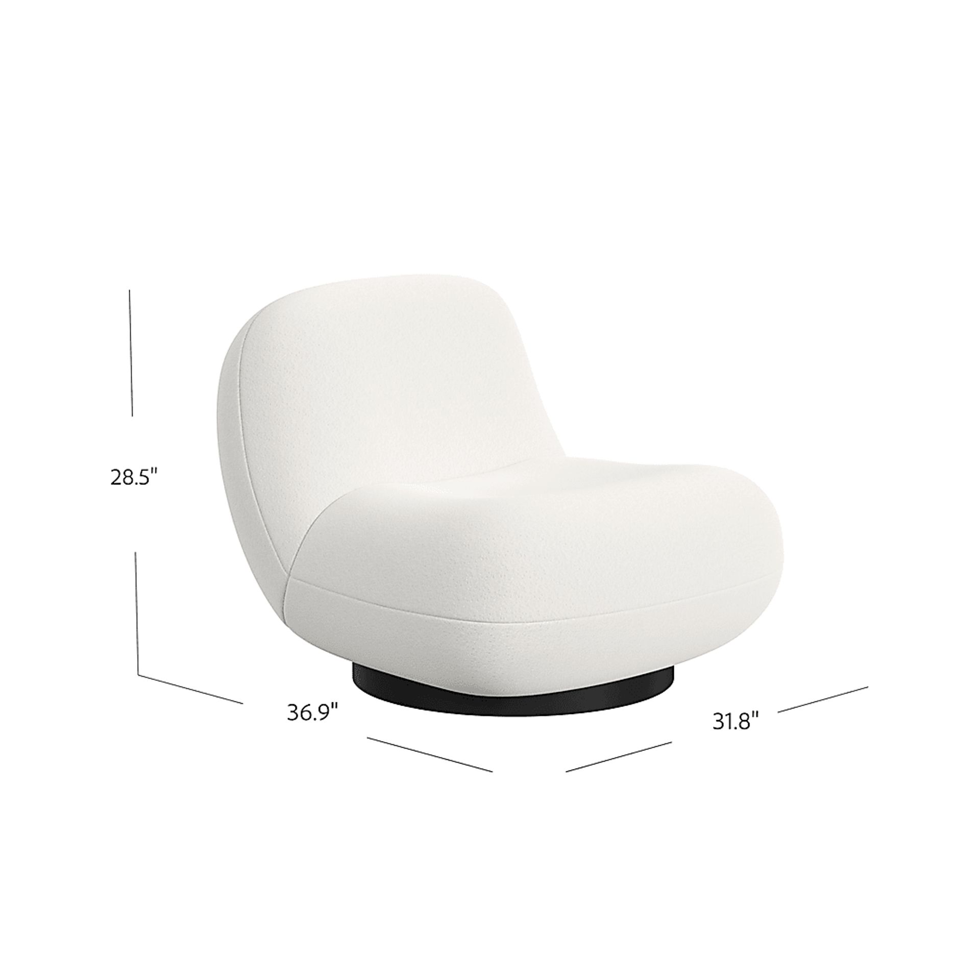 Mehlville White Swivel Accent Chair - Image 10