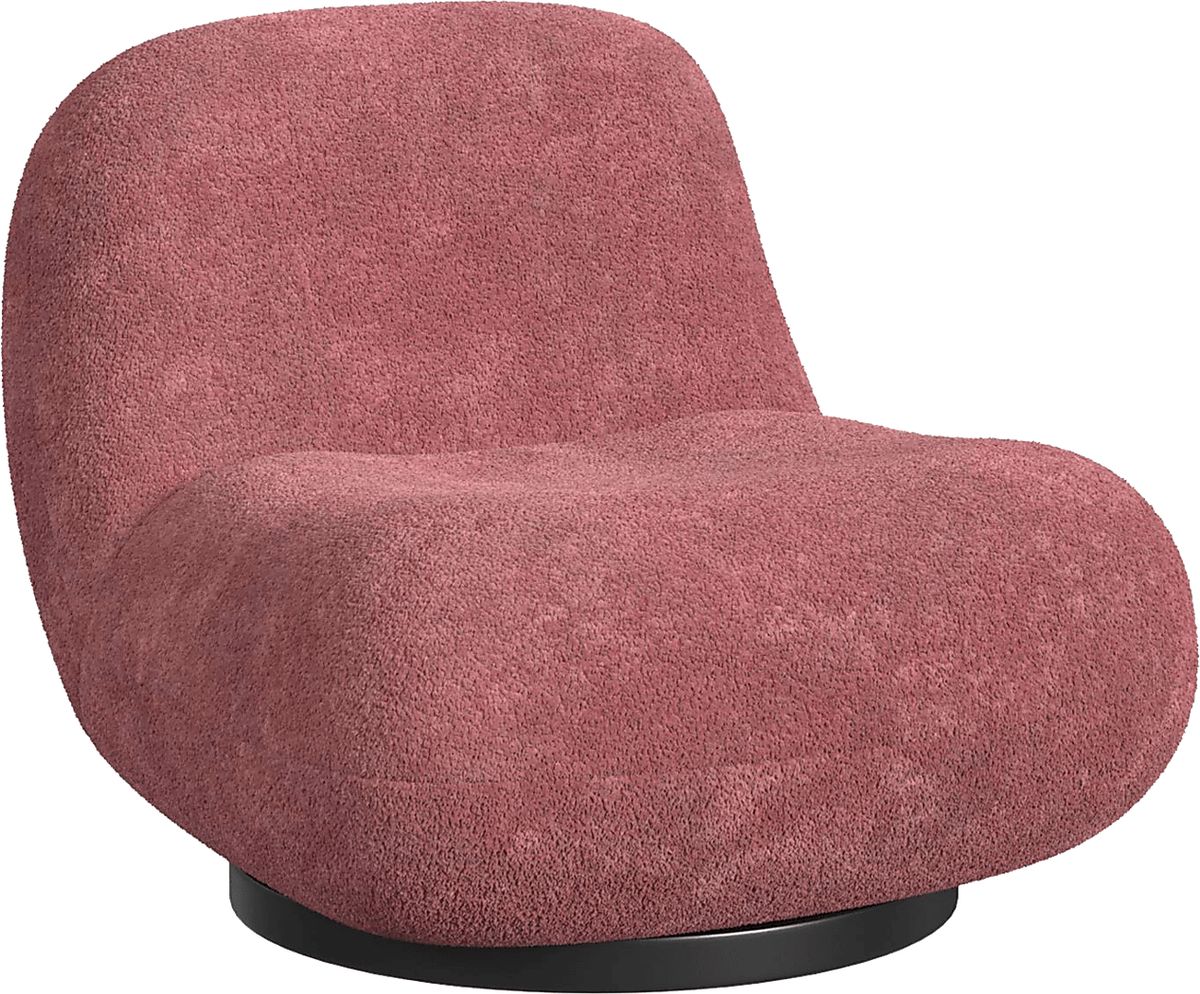 Mehlville Mauve Red Polyester Fabric Swivel Accent Chair Rooms to Go