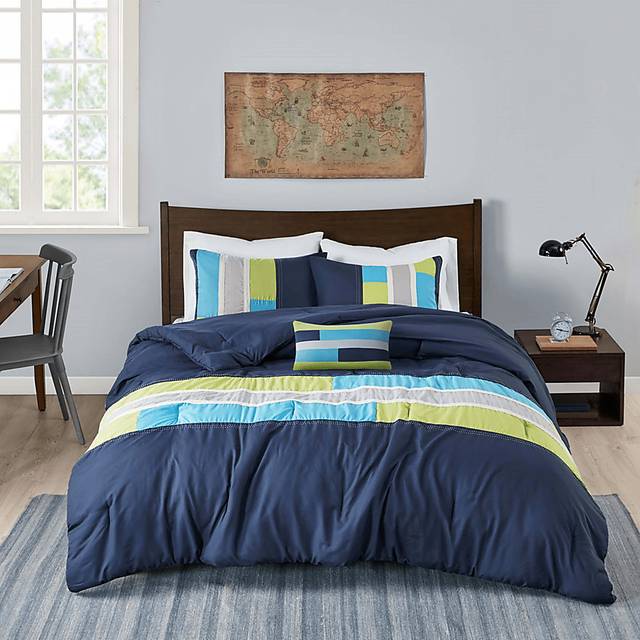 Meike Blue Twin Comforter Set - Thumbnail - Image 2
