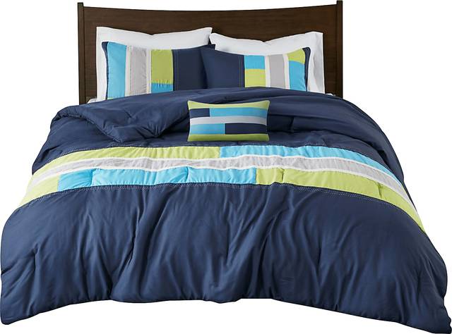 Meike Blue Twin Comforter Set - Thumbnail - Image 1