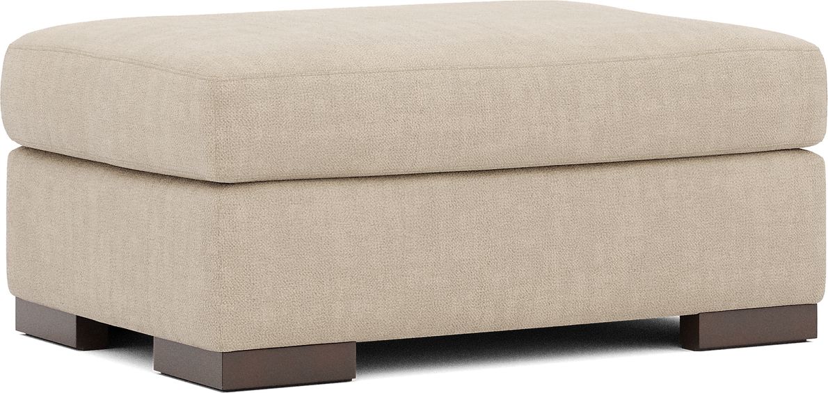 Drew & Jonathan Melbourne Beige Chenille Fabric Ottoman Rooms To Go