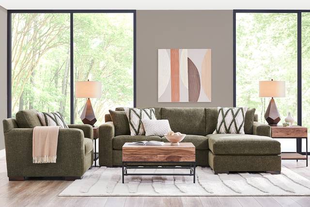 Melbourne Olive 4 Pc Sectional Living Room - Thumbnail - Image 1