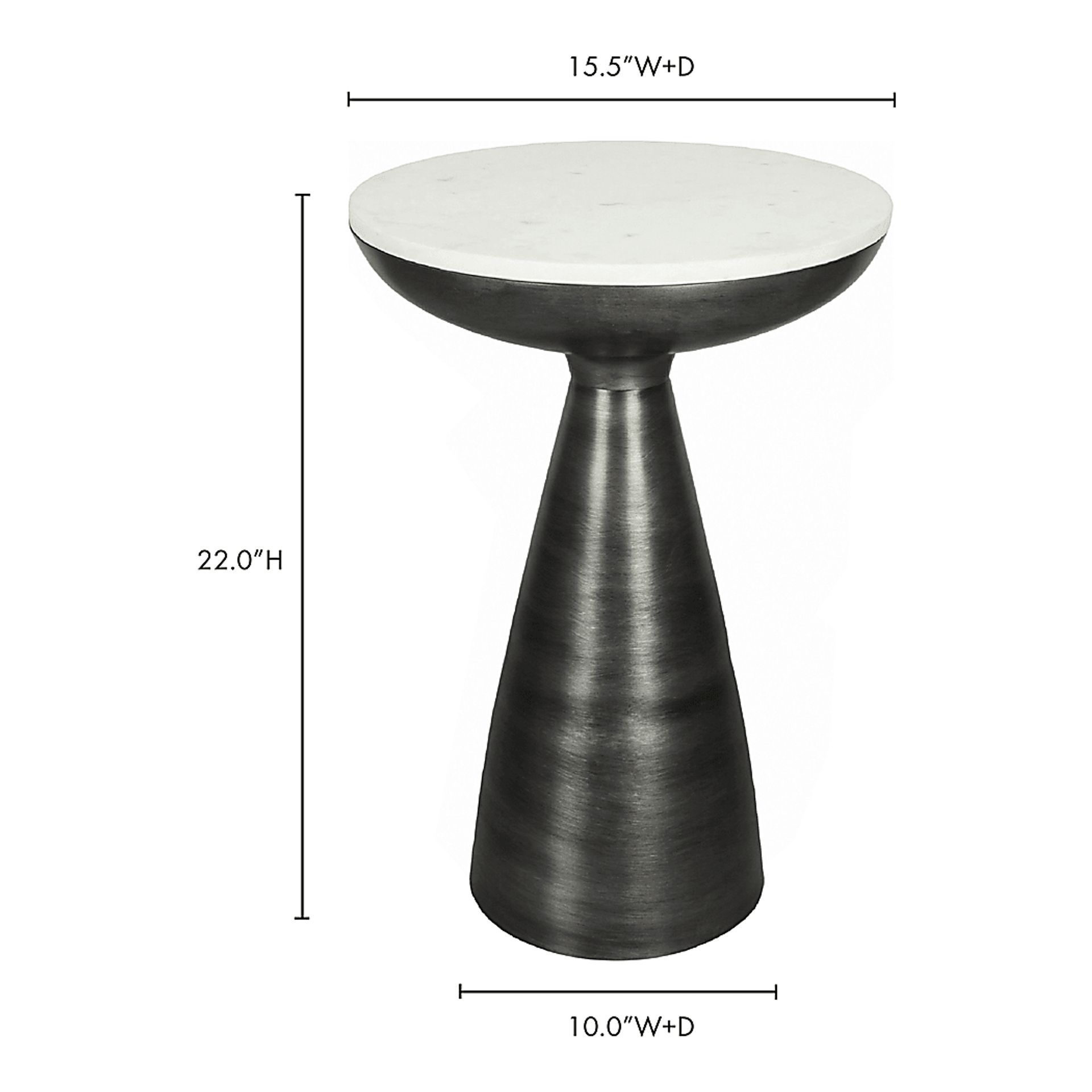 Melek White Side Table - Image 2