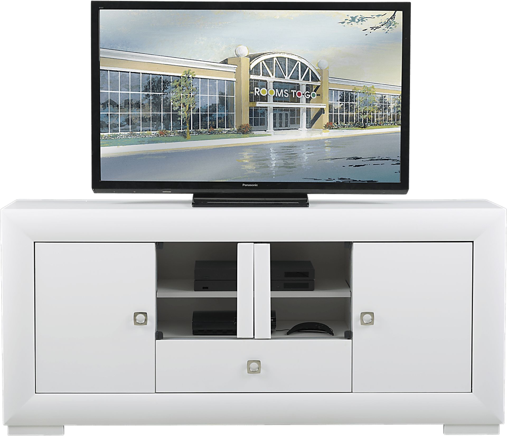 Melena II White 72 in. Console - Image 1