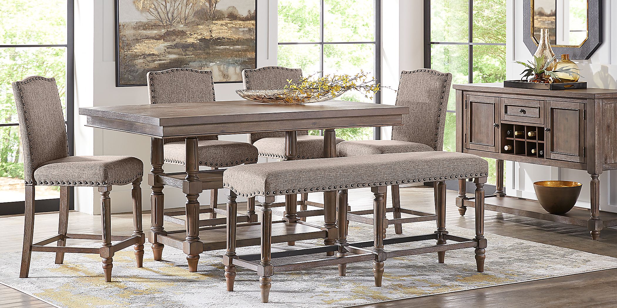 Melian Woods Brown 5 Pc Counter Height Dining Room