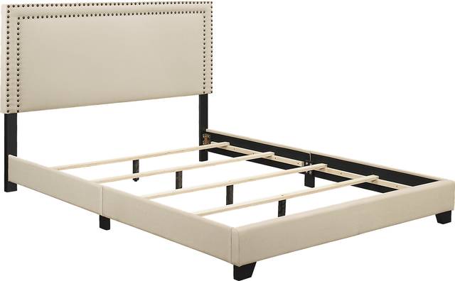 Melina Cream Queen Upholstered Bed - Thumbnail - Image 2