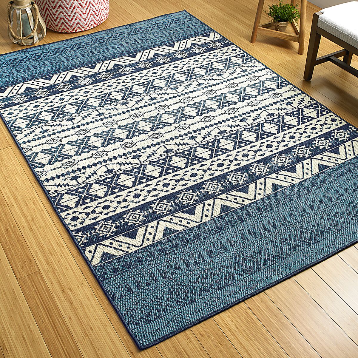 Melito Navy Blue Rugs | Rooms to Go