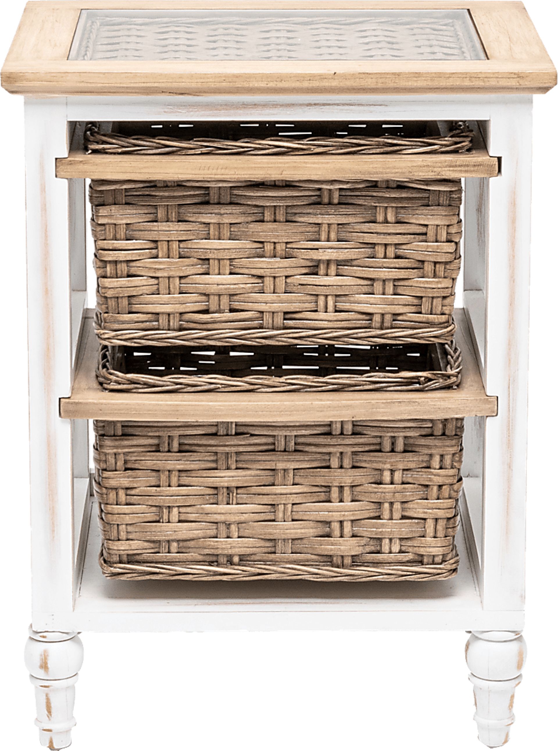 Melkre White 2 Basket Storage Cabinet - Image 8
