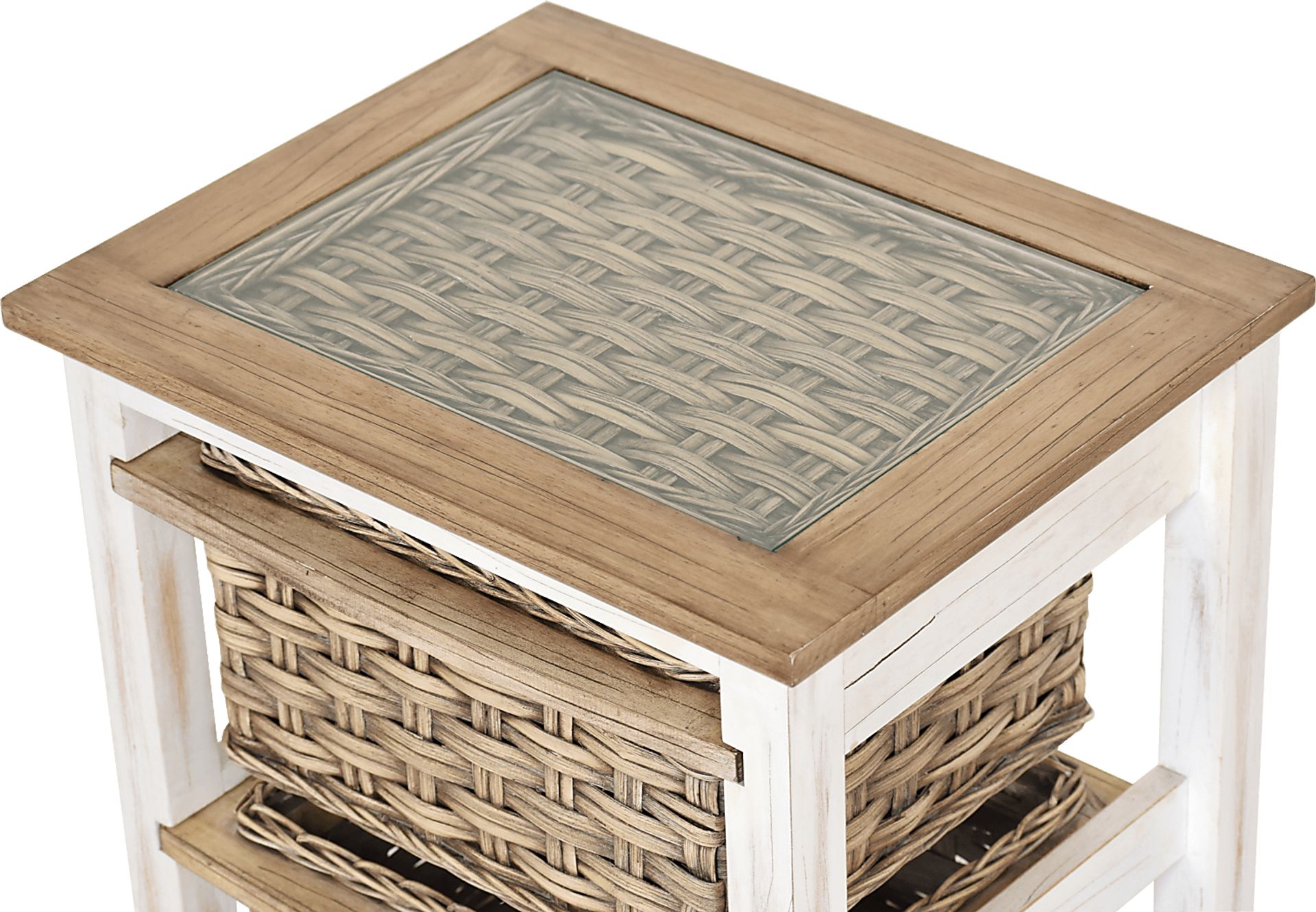Melkre White 2 Basket Storage Cabinet - Image 9