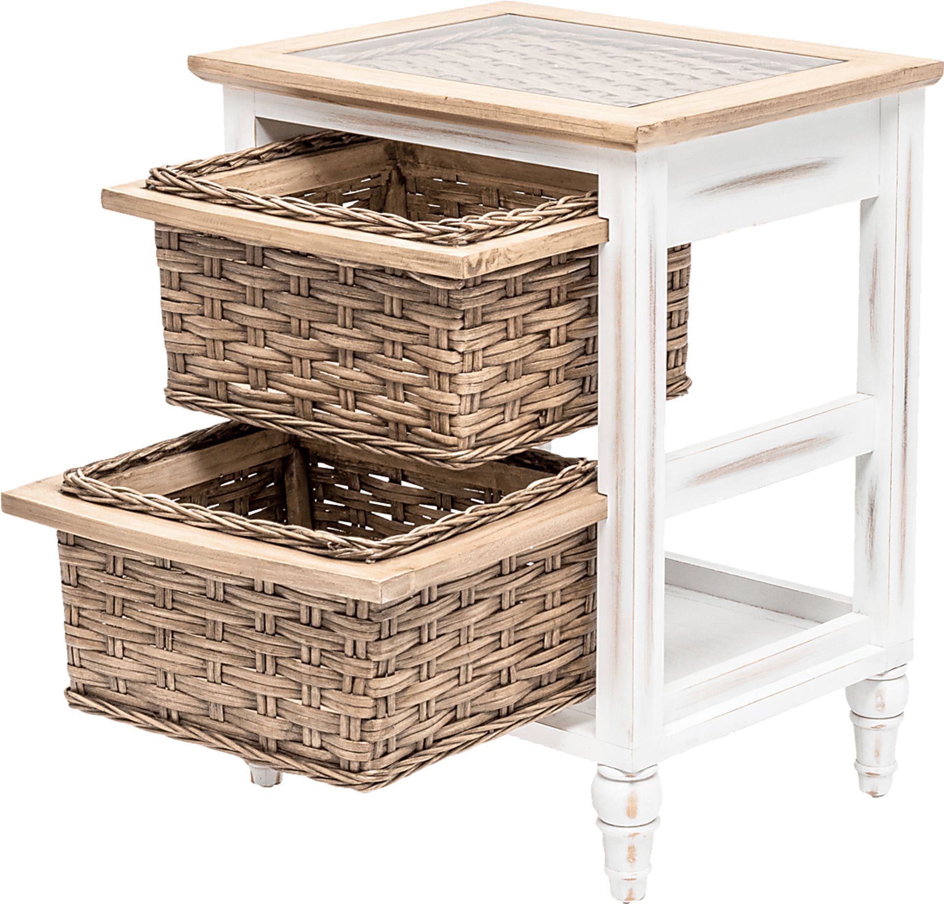 Melkre White 2 Basket Storage Cabinet - Image 2